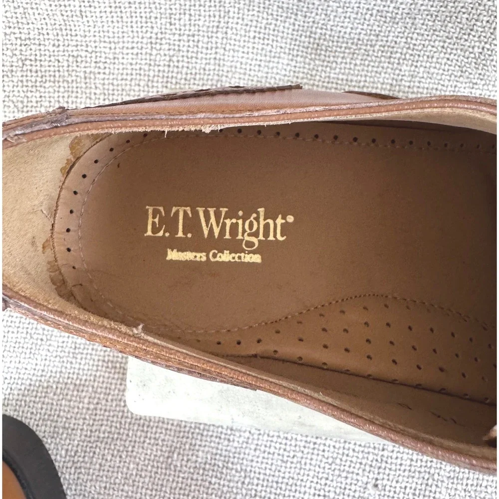 E.T. Wright Masters Collection Benito Cap Toe Oxford Camel Tan 7.5D New In Box
